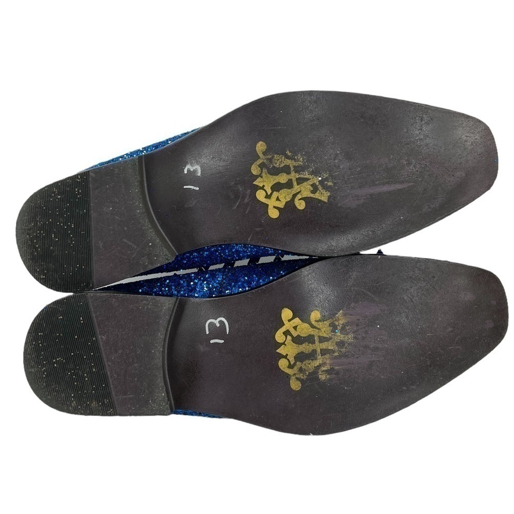 After Midnight Men’s Royal Blue “Ultra Spikes” Sequined Dress Loafer Shoes - Picture 12 of 15